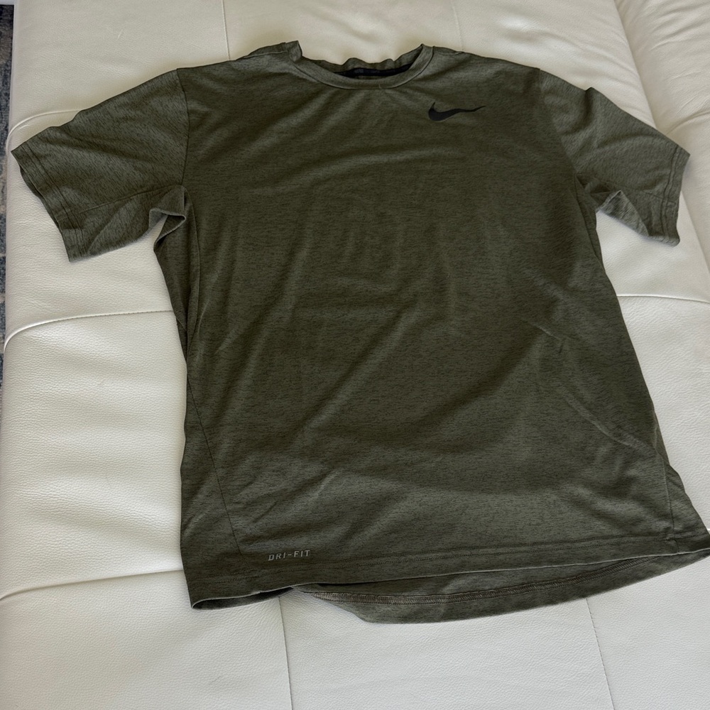 Nike Men's Short Sleeve Dri Fit Olive Tee